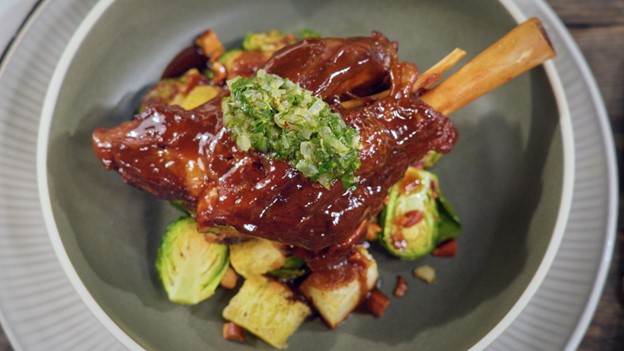 Lamb shanks on a plate.